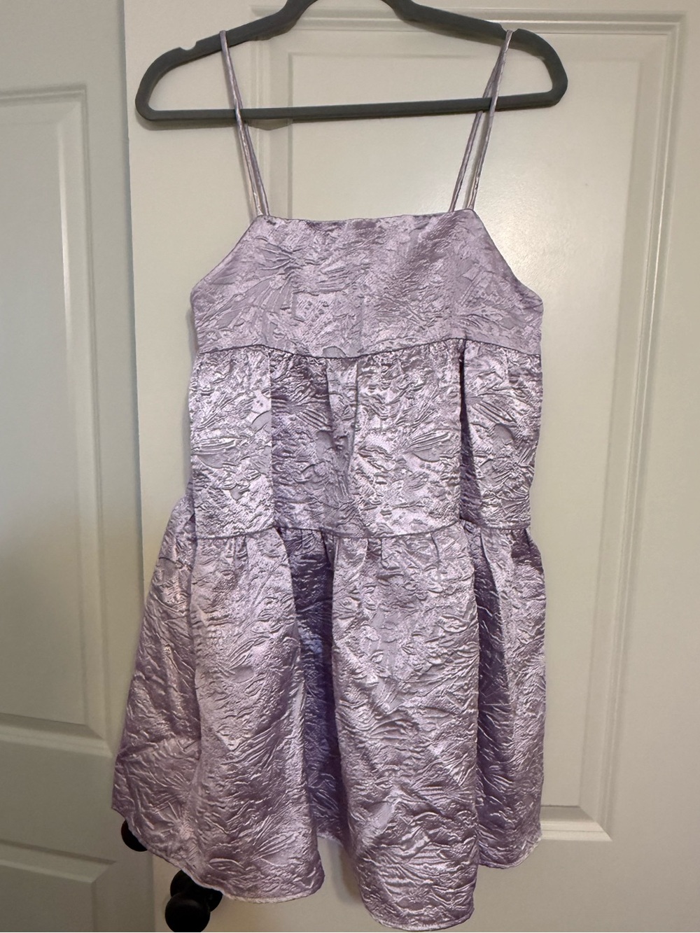 Lavender Textured Spaghetti-Strap Party Dress - Women's